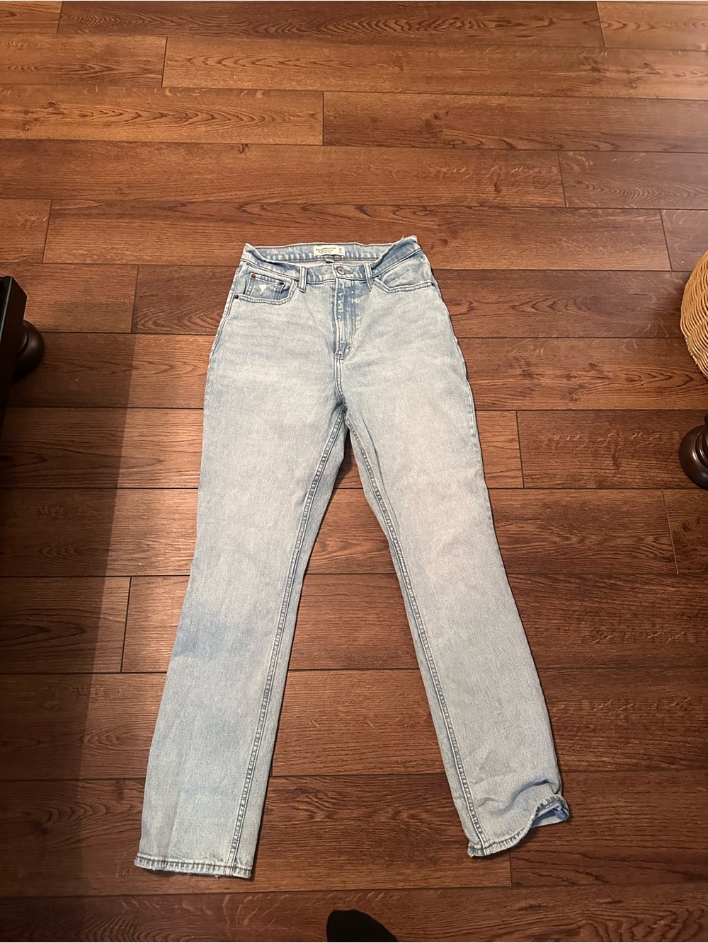Abercrombie & Fitch Light Blue High-Rise Straight Jeans